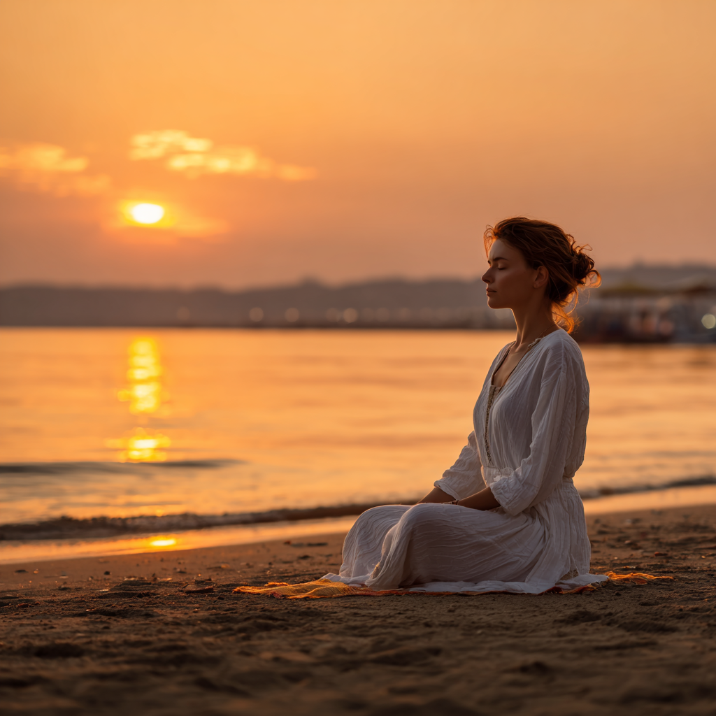 Счастлива жена след йога практика